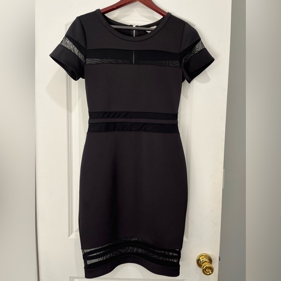 Women’s Belle Sky Black/ Mid Length /Short Sleeve/ Round Neck Line Dress - Picture 5 of 15